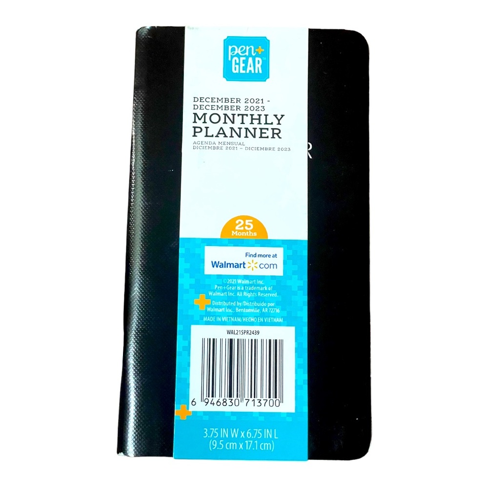 Pen+Gear 25 Month Dec 21 - Dec 23 Tabbed Monthly Compact Pocket Planner NWT